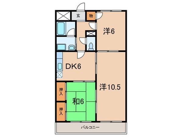 サンライトマンションⅢ　西棟の物件間取画像